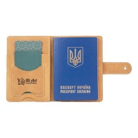 Обложка для паспорта из кожи Hi Art «7 wonders of the world» PB-02/1 Shabby Honey