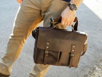 Кожаный мужской коричневый портфель TARWA rс-3960-4lx