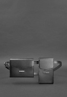Набор женских кожаных сумок BlankNote  Mini поясная/ кроссбоди черные - BN-BAG-38-G