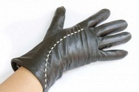 Женские кожаные перчатки Shust Gloves чёрные 418s1 S