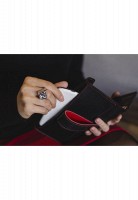 Женское кожаное портмоне ручной работы BlankNote 3.0 графит-клубника