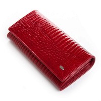 Женский кожаный лаковый кошелек SERGIO TORRETTI FEW501 red