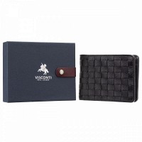 Мужской кожаный кошелек Visconti PT107 Sergio (Black)