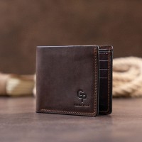 Мужское кожаное портмоне GRANDE PELLE 11310 Коричневое