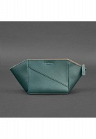 Женская кожаная косметичка BlankNote зеленая Краст BN-CB-2-MALACHITE