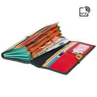 Женский кожаный кошелек Visconti R11 Paloma c RFID (Black/ Rhumba)
