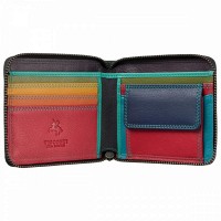 Женский кожаный кошелек с RFID защитой Visconti SP29 Picasso (Black Hawaii)
