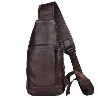Кожаный коричневый рюкзак-слинг John McDee jd4004c