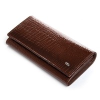 Женский кожаный лаковый кошелек SERGIO TORRETTI FEW501 brown