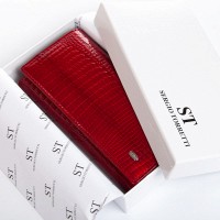 Женский кожаный лаковый кошелек SERGIO TORRETTI FEW1-V red