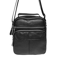 Мужская чёрная кожаная сумка Keizer K13657-black