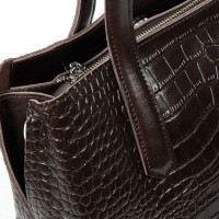 Женская кожаная сумка ALEX RAI 8815 brown croco