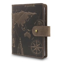 Картхолдер из кожи HiArt CH-06 Shabby Gavana Brown 7 wonders of the world