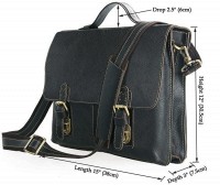 Мужской кожаный черный портфель Vintage 14248