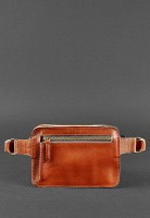 Кожаная сумка на пояс BlankNote DropBag Коньяк