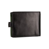 Мужской  кожаный кошелек Visconti TR35 Atlantis c RFID (Black Green)