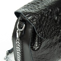 Женская кожаная сумка ALEX RAI 9342 black croco