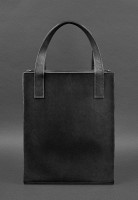 Женская кожаная сумка шоппер Бэтси  BlankNote с карманом черная BN-BAG-10-1-G-KR