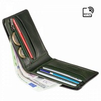 Мужской  кожаный кошелек Visconti AT63 Roland c RFID (Burnish Green)