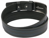 Мужской кожаный ремень под джинсы Skipper 1065-38 черный 3,8 см