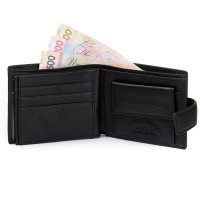 Мужской кожаный кошелек  DR. BOND M18055-1CK black