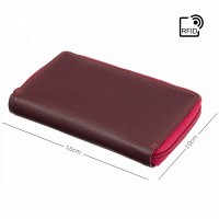 Женский кожаный кошелек с RFID защитой Visconti RB98 Aruba (Plum Multi)