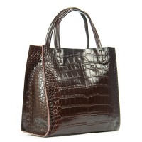 Женская кожаная сумка ALEX RAI 1564 brown croco