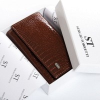 Женский кожаный лаковый кошелек SERGIO TORRETTI FEW214 brown
