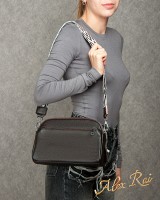 Женский молодежный кожаный клатч ALEX RAI 99092 brown