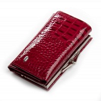 Женский лаковый кожаный кошелек PE DR. BOND PEW214 red