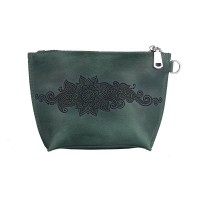 Косметичка из кожи зеленая HiArt Mehendi Classic CB-01-S19-5920-T006