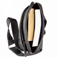 Мужская кожаная черная сумка Shvigel 11177