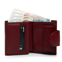 Женский кожаный кошелек Bright DR. BOND WS-36 wine red
