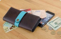 Женское кожаное портмоне ручной работы BlankNote 3.0 орех-тиффани