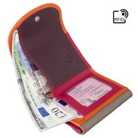 Кожаный женский кошелёк Visconti RB126 Zanzibar (Orange Multi)
