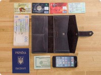 Женское кожаное портмоне ручной работы BlankNote 3.0 орех-тиффани