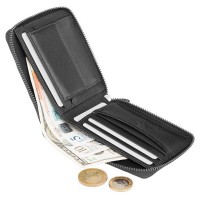 Кожаный мужской кошелек Visconti HT14 Camden c RFID (Black)