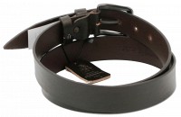 Мужской кожаный ремень под джинсы Skipper 1268-38 коричневый 3,8 см