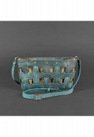 Кожаная плетеная женская сумка BlankNote Пазл S зеленая Crazy Horse BN-BAG-31-IZ