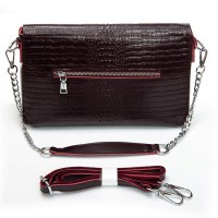 Женская кожаная сумка через плечо ALEX RAI 9346 bordo