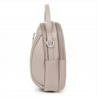 Женский молодежный кожаный клатч ALEX RAI 88082 pale grey