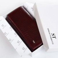Женский кожаный лаковый кошелек SERGIO TORRETTI FEW501-2 wine red