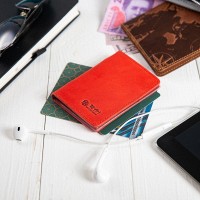 Обложка для документов из кожи HiArt AD-03 Red Berry