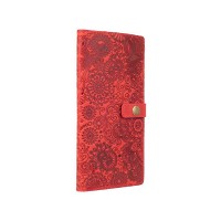 Тревел-кейс из кожи Hi Art TC-01 Shabby Red Berry Mehendi Art