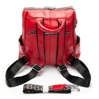 Женский кожаный рюкзак ALEX RAI 8781-9 red