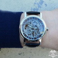 Женские часы скелетон Winner Silver II (1115)