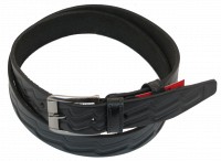 Мужской кожаный ремень под брюки Skipper 1020-35 черный 3,5 см
