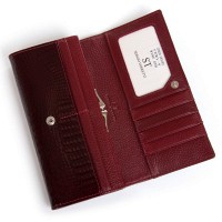 Женский кожаный лаковый кошелек SERGIO TORRETTI FEW1-V wine red