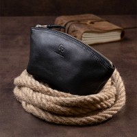 Женская кожаная косметичка Amelin GRANDE PELLE 11302 Черная