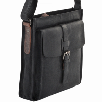 Мужская кожаная сумка Ashwood 4552 Black (Черный)